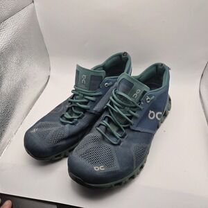 On Running Cloud Men's Size 10.5 Blue Green Swiss Engineering Athletic‎ Shoes
